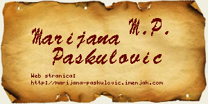 Marijana Paskulović vizit kartica